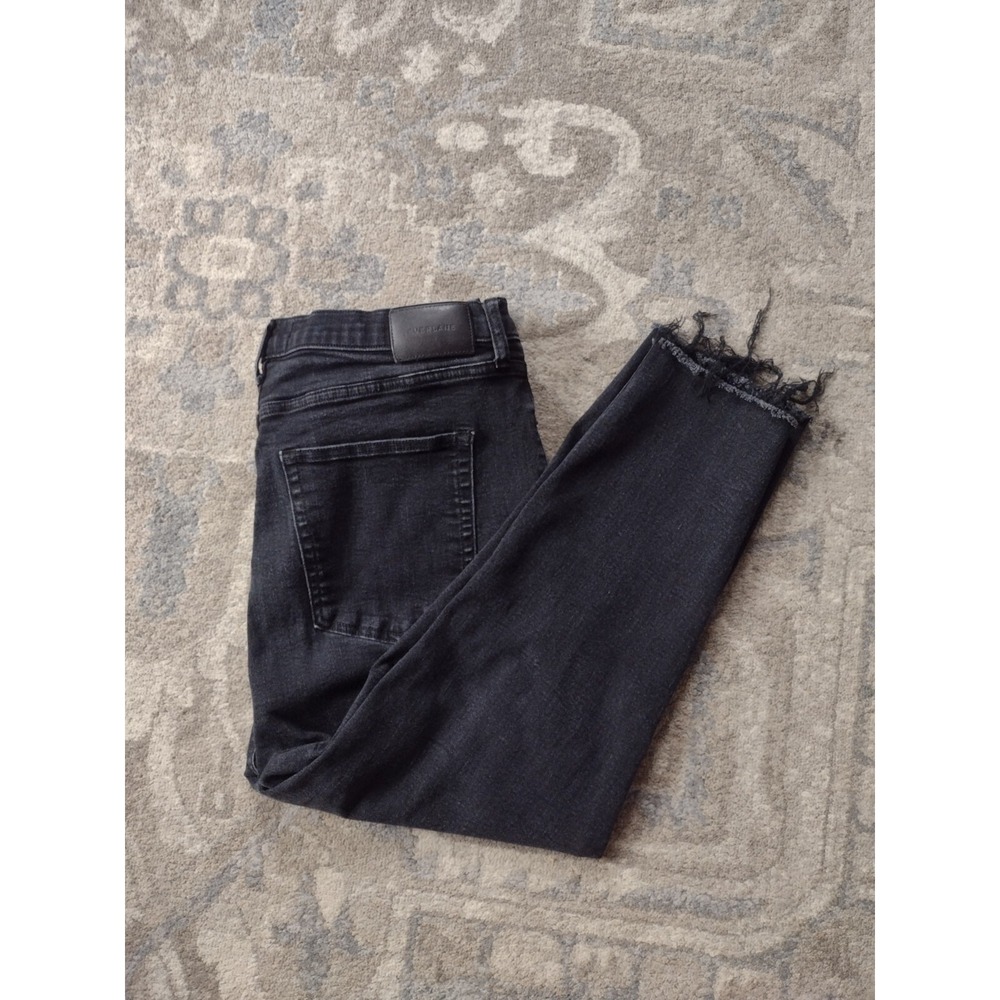 Everlane High Rise Ankle Stretch Women's Black Skinny Jeans Sz 32" Distressed